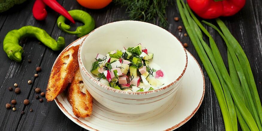 Рецепт окрошки на сметане