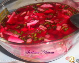 Окрошка на свекольном отваре