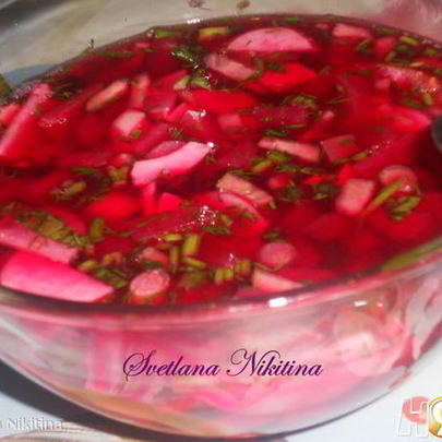 Окрошка на свекольном отваре