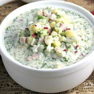 Рецепт Окрошки на воде и сметане