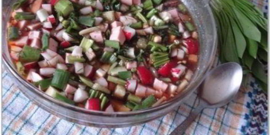 Рецепт окрошки с черемшой