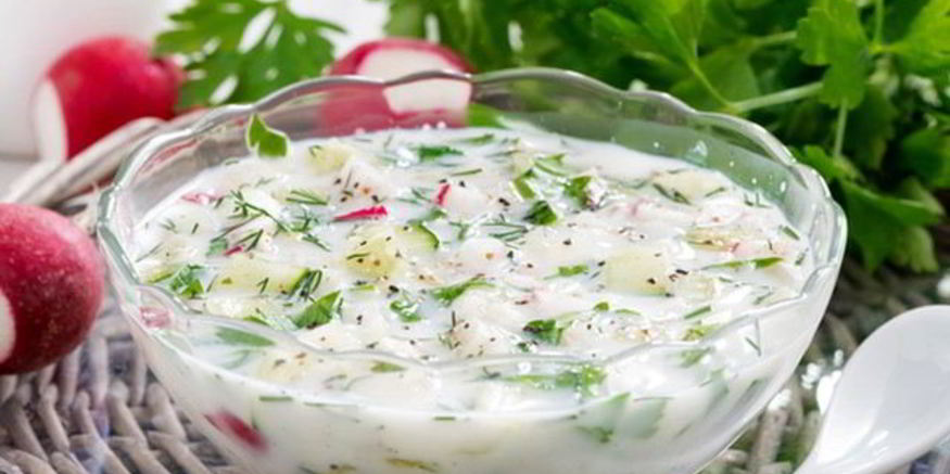 Рецепт окрошки с горошком, горчицей, сметаной и майонезом