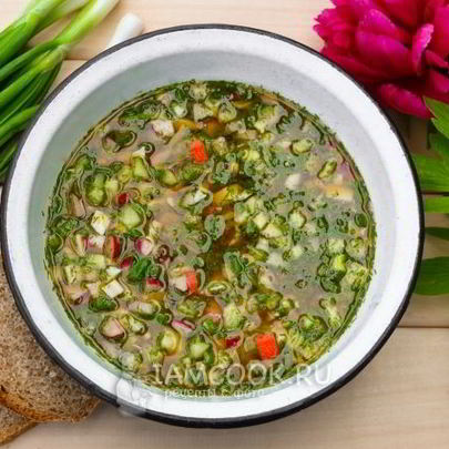 Окрошка с крабовыми палочками