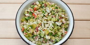 окрошка с крабовыми палочками