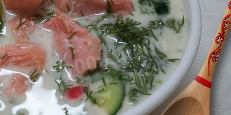 Рецепт окрошки с красного рыбого ны квасе