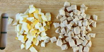 окрошка с курицей на квасе