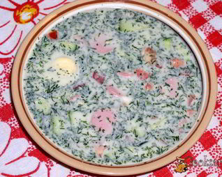 Окрошка с курицей на простокваше