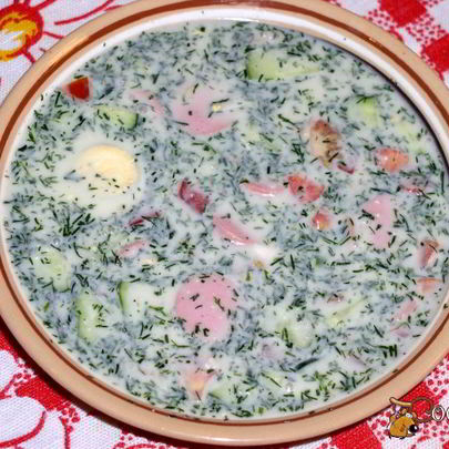 Окрошка с курицей на простокваше