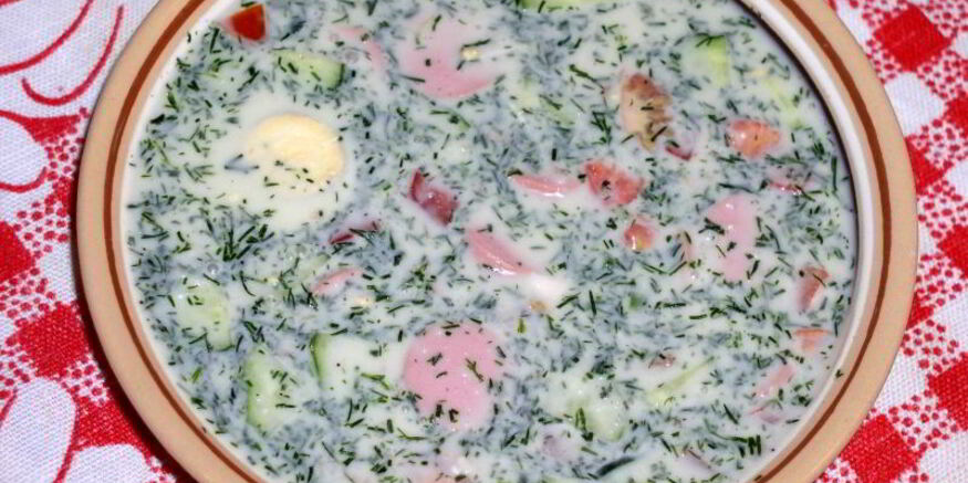 Рецепт окрошки с курицей на простокваше