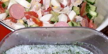 окрошка с курицей на простокваше