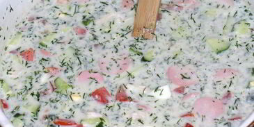 окрошка с курицей на простокваше