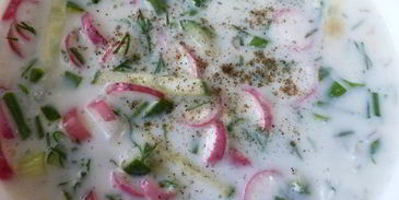 овощная окрошка с тунцом