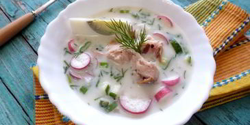 овощная окрошка с тунцом