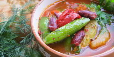 минестроне на овощном бульоне