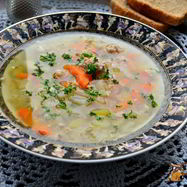 Рецепт Овощного супа с гречкой и куриным фаршем