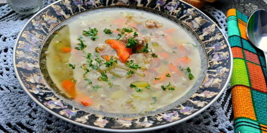 Рецепт овощного супа с гречкой и куриным фаршем