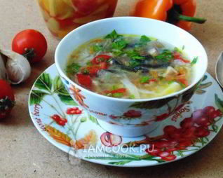 Овощной суп с грибами