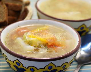 Овощной суп с курицей