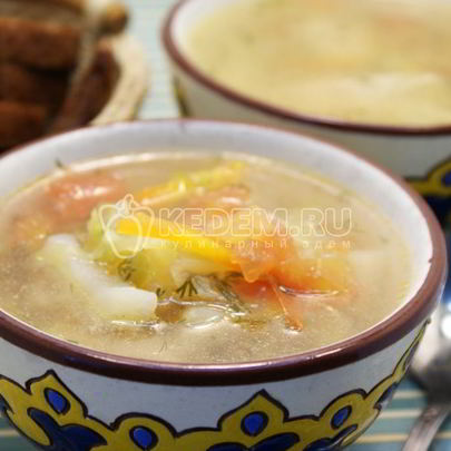 Овощной суп с курицей