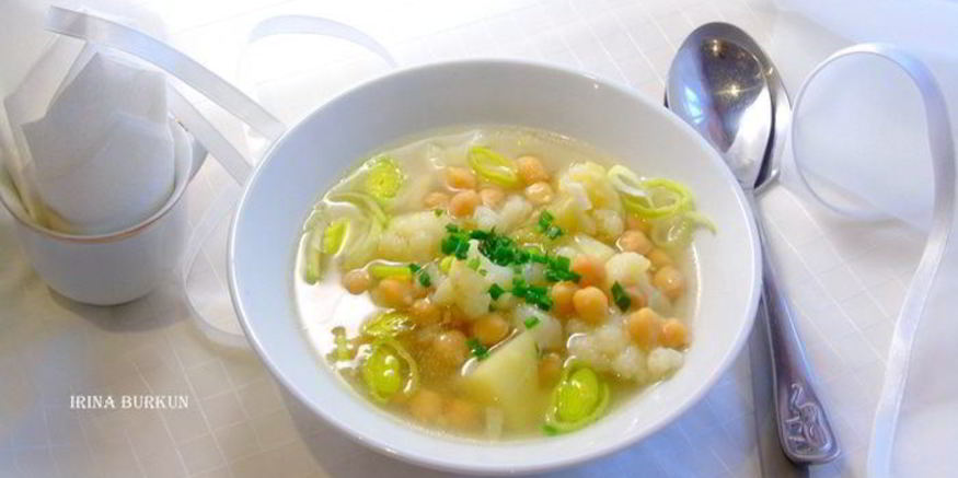 Рецепт овощного супа с нутом