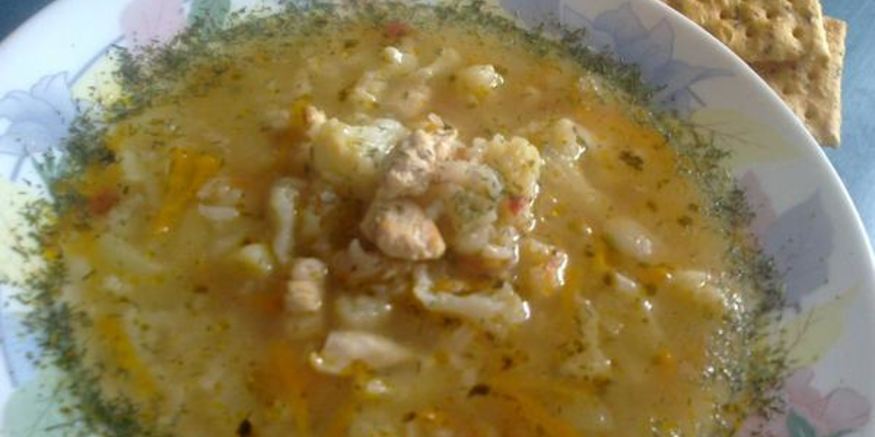 Рецепт овощного супа с рисом и куриным филе