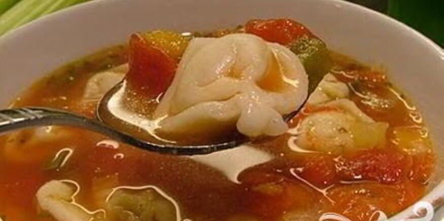 Рецепт овощного супа с тортеллини