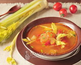 Постный овощной суп с сельдереем