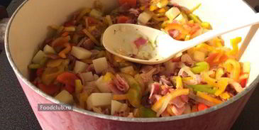 суп минестроне с беконом и стручковой фасолью