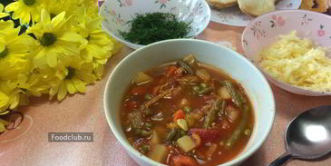 суп минестроне с беконом и стручковой фасолью