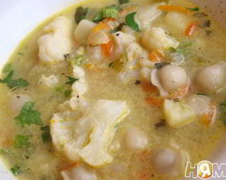 Суп овощной с пельменями