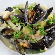 Рецепт Густой похлебки с картофелем, мидиями и треской