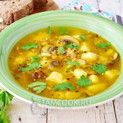 Постный гречневый суп