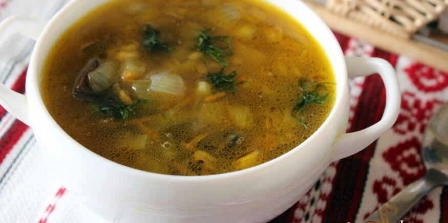 Рецепт постного рассольника с грибами