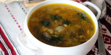 постный рассольник с грибами