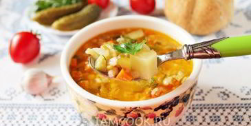 постный рассольник с перловкой