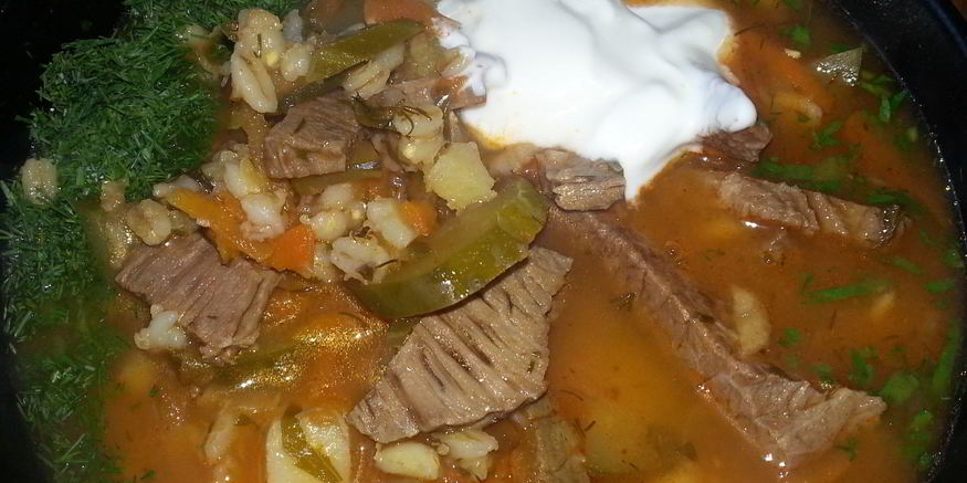 Рецепт рассольника с говядиной