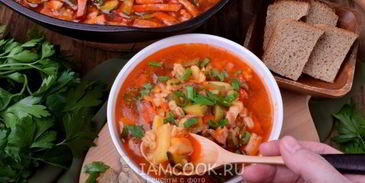 рассольник с копченостями