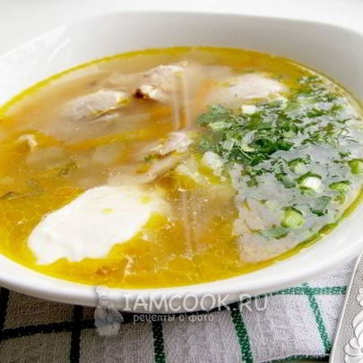 Рассольник с курицей и булгуром