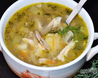 Рассольник с рисом и огурцами