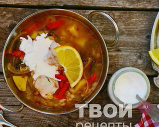 Рассольник с рисом и рыбой