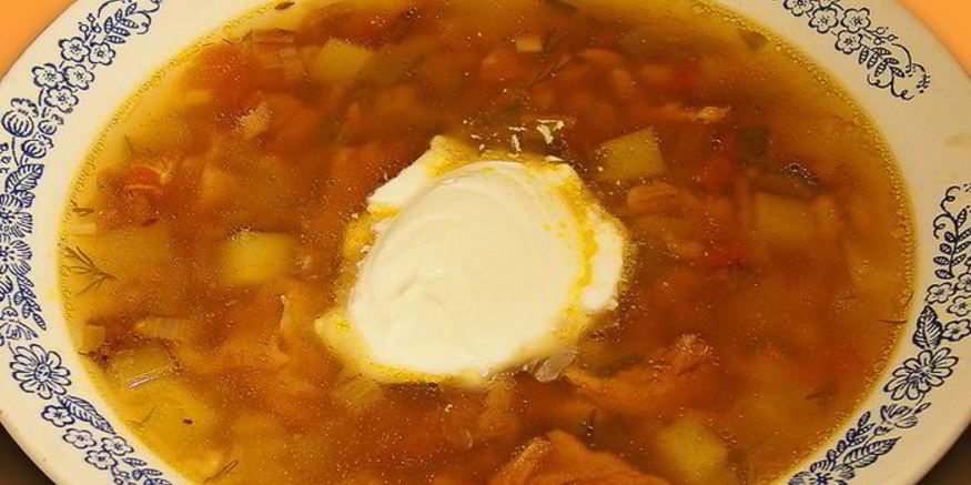 Рецепт рассольника с телятиной и сушеными грибами