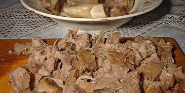 рассольник с телятиной и сушеными грибами