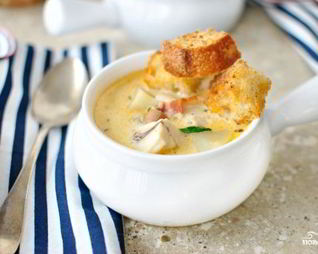 Рыбный суп с гренками