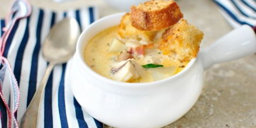 Рецепт рыбного супа с гренками