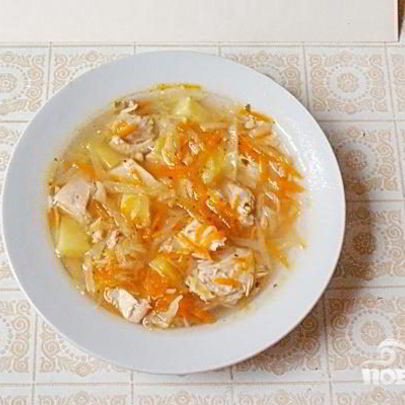 Диетические щи с сельдереем и свежей капустой