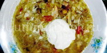 куриные щи с грибами и лапшой