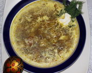 Постные щи из свежей капусты с сушеными грибами