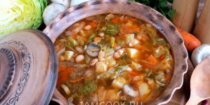 Рецепт постных щей с фасолью