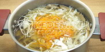 постные щи с капустой и грибами