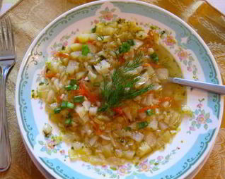 Постные щи со свежей капустой